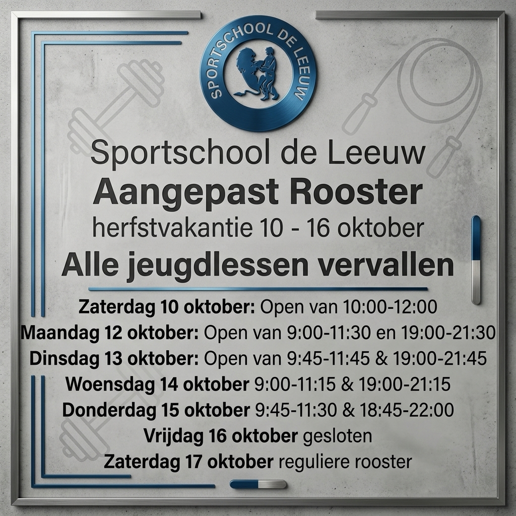 Herfstvakantie rooster 2026